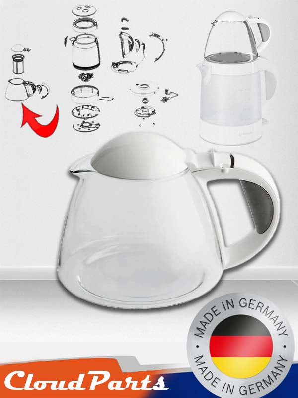 Bosch çay makineleri ile uyumlu cam demlik
