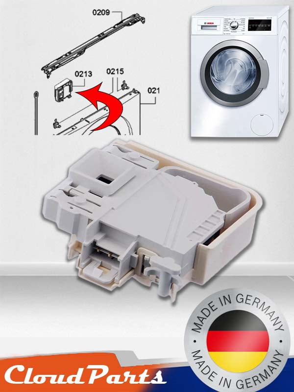 Bosch, Siemens ve Profilo çamaşır makineleri ile uyumlu elektriksel kapak kilidi