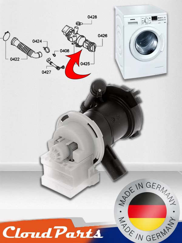 Bosch, Siemens ve Profilo çamaşır makineleri ile tam uyumlu su tahliye pompası