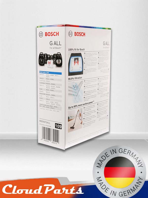 Süpürge haznesinde tam açılarak maksimum dolum sağlayan Bosch uyumlu körüklü kağıt toz torbası