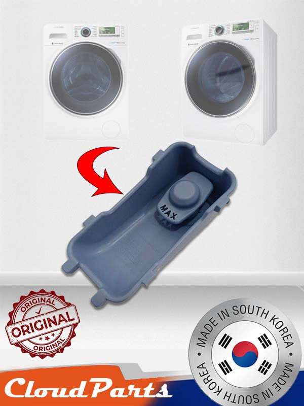 Samsung çamaşır makinesi ile uyumlu orijinal sıvı deterjan aparatı ve hazneli deterjan kutusu